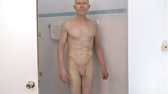 Horny Gay Nudist Bates in Shower